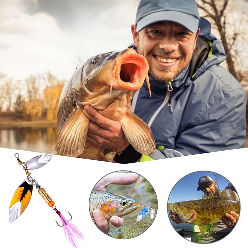 TOPFORT Fishing Lures - 12PCS Spinning Lures with carry bag