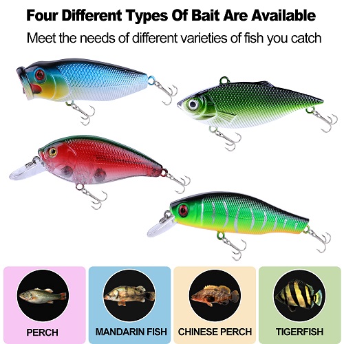 TOPFORT Fishing Lures - 51PCS Fishing lure with box