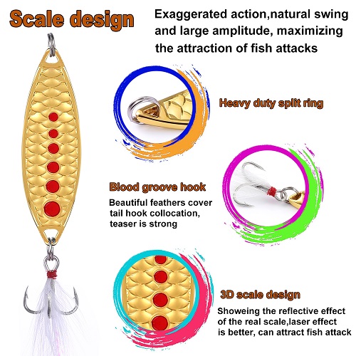 TOPFORT Fishing Lures - 6pcs fishing spoon