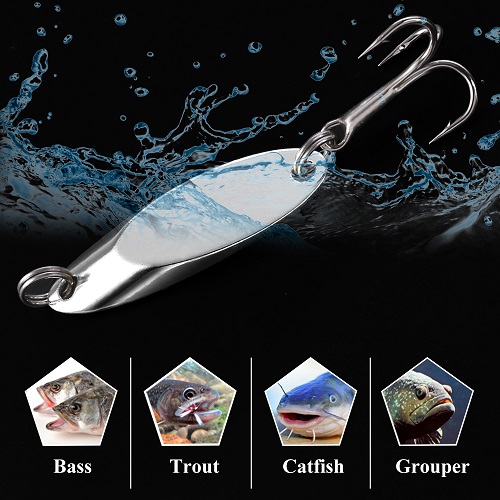 TOPFORT Fishing Lures 10pcs fishing spoon -Silvery