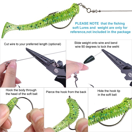 TOPFORT Punch Shot Rig Kit -12 PCS Hooks