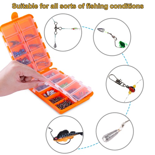 TOPFORT 230pcs Fishing Accessories Kit